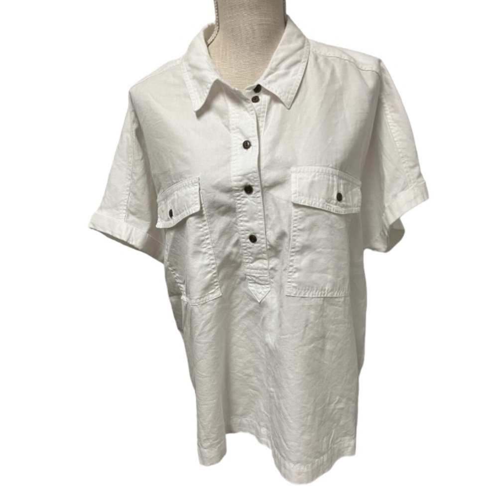 UNIVERSAL THREAD White 1/2 Button Down Short Sleeve Shirt Size XXL